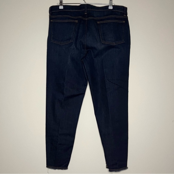 EILEEN FISHER Organic Soft Cotton Step Hem Dark Wash Skinny Jeans - Picture 7 of 9